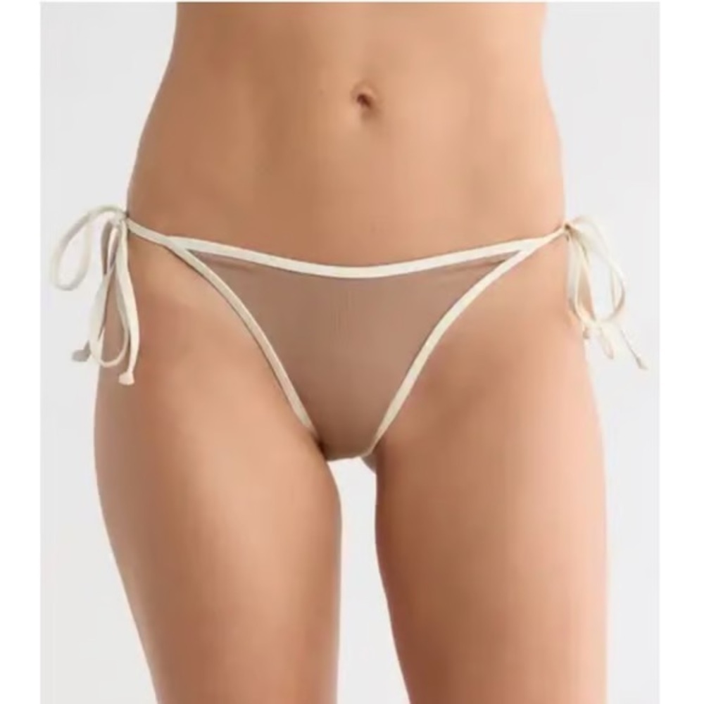 NWT L*Space Levy Classic Bikini Bottoms in Saddle Cream Size X-Large